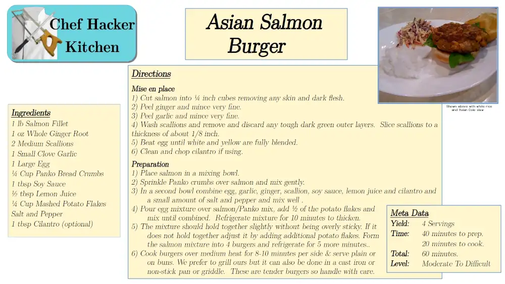 Asian Salmon Burger Recipe