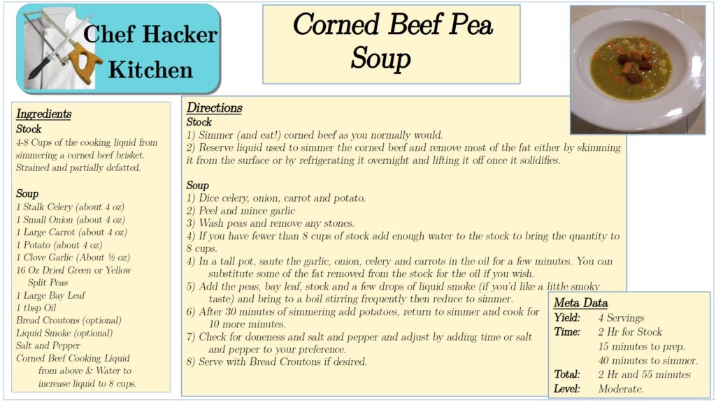 Corned Beef Pea Soup Recipe