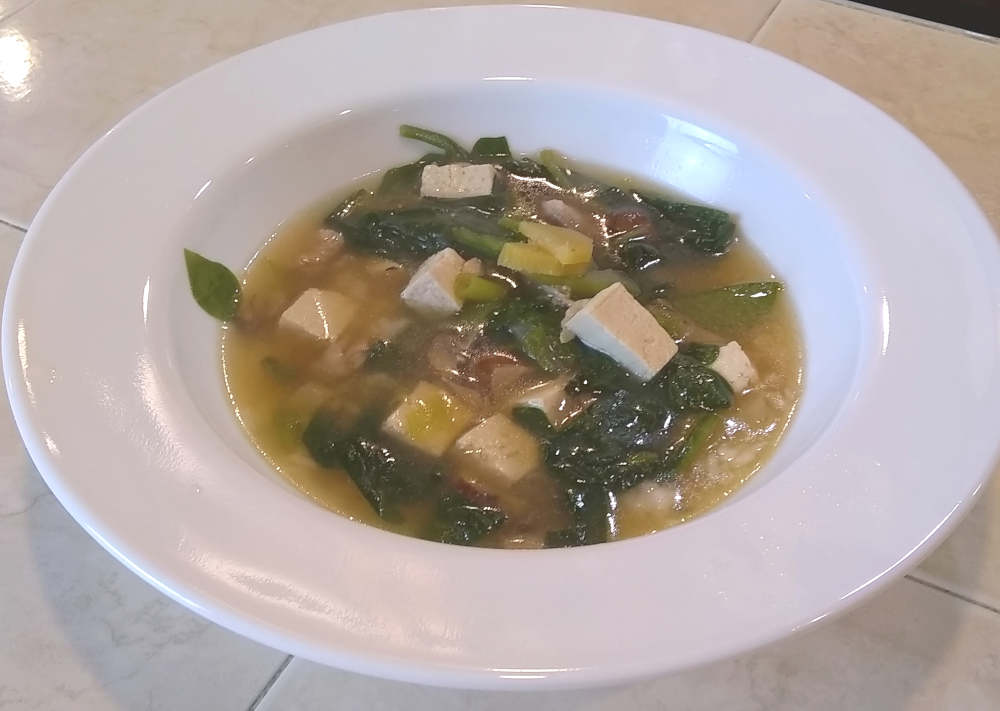 Asian Pork Chop Soup In Bowl