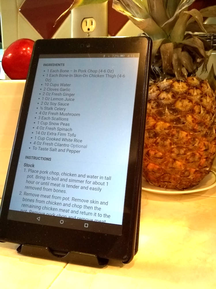 Recipe On A Kindle