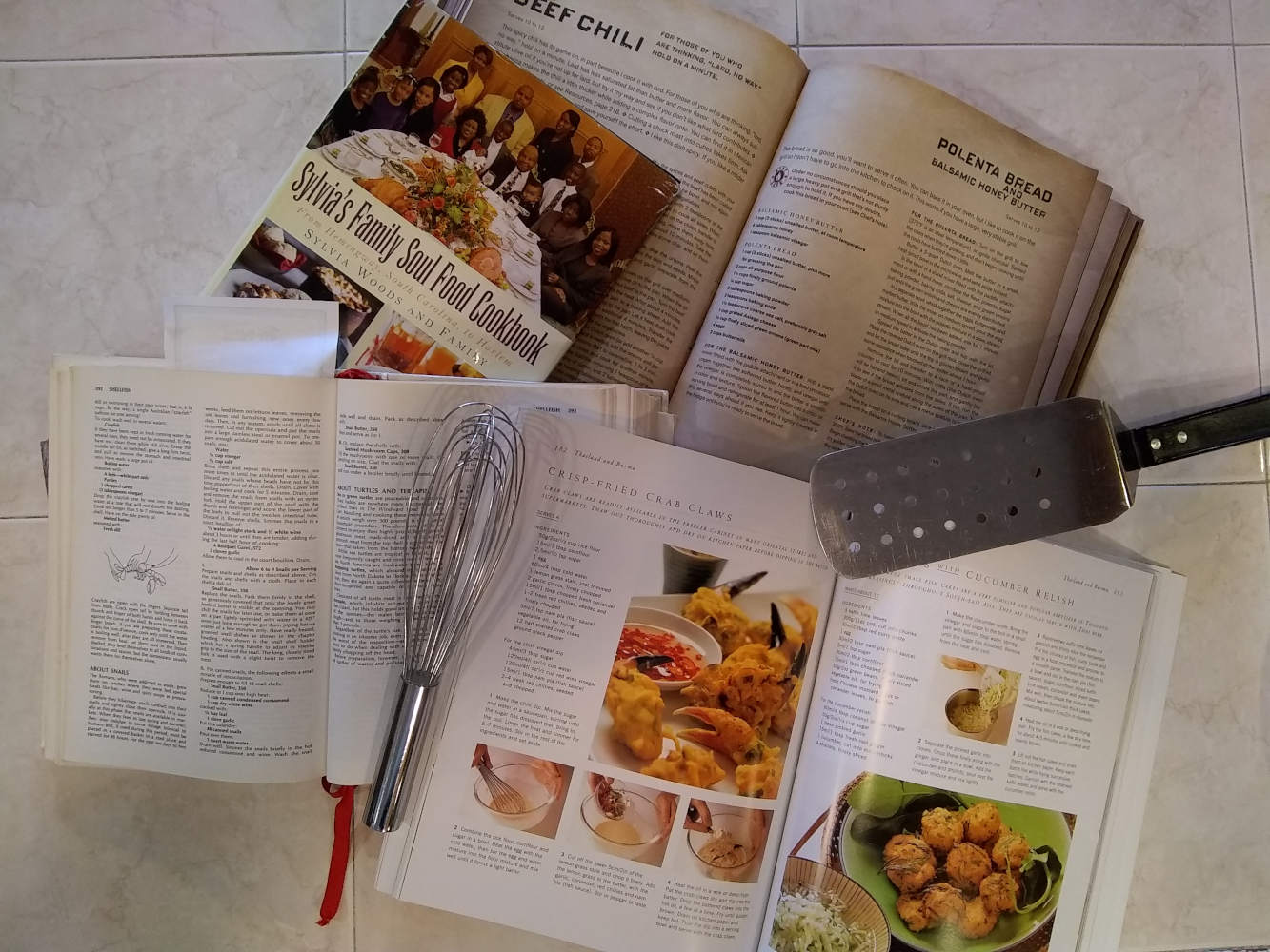 Open Cookbooks & Utensils