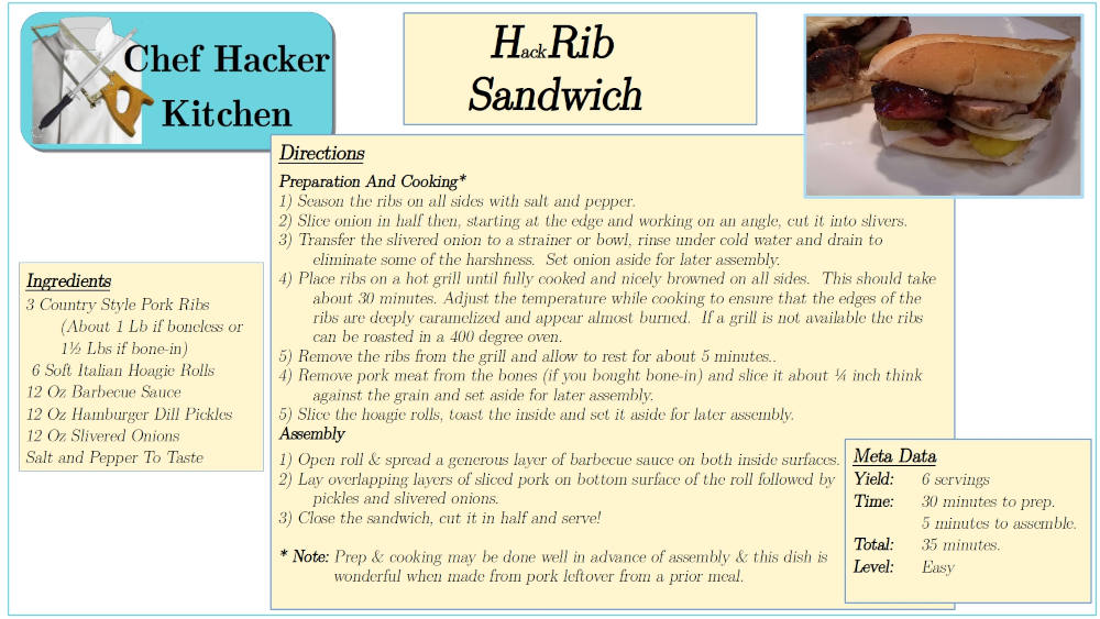 HackRib Recipe Card