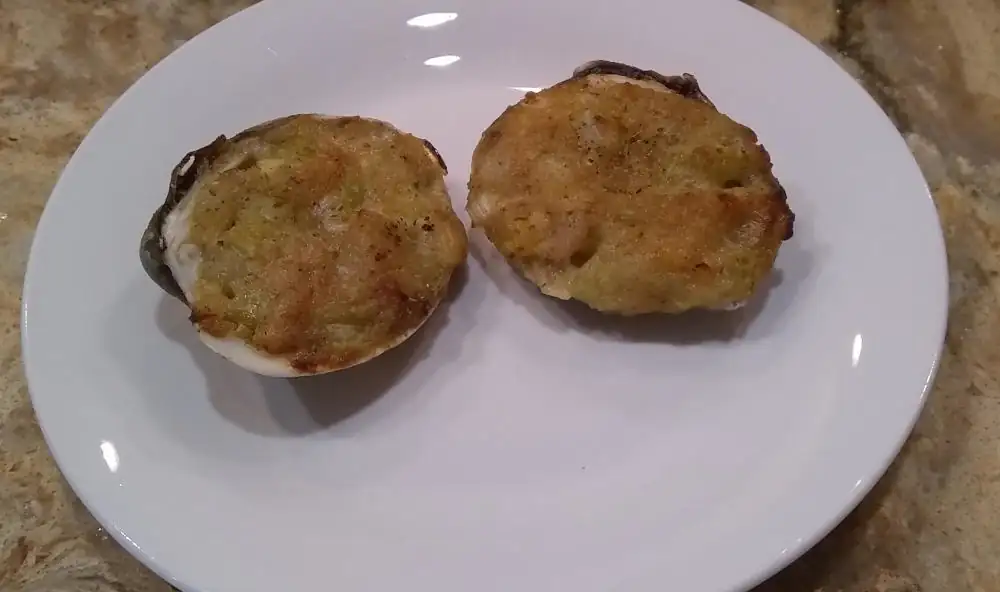 2 Clams Oreganata On A Plate