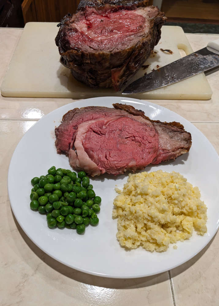 Plated Prime Rib With Standing Roast