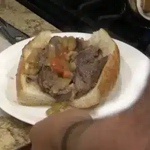 Italian Beef Sandwich On A Plate
